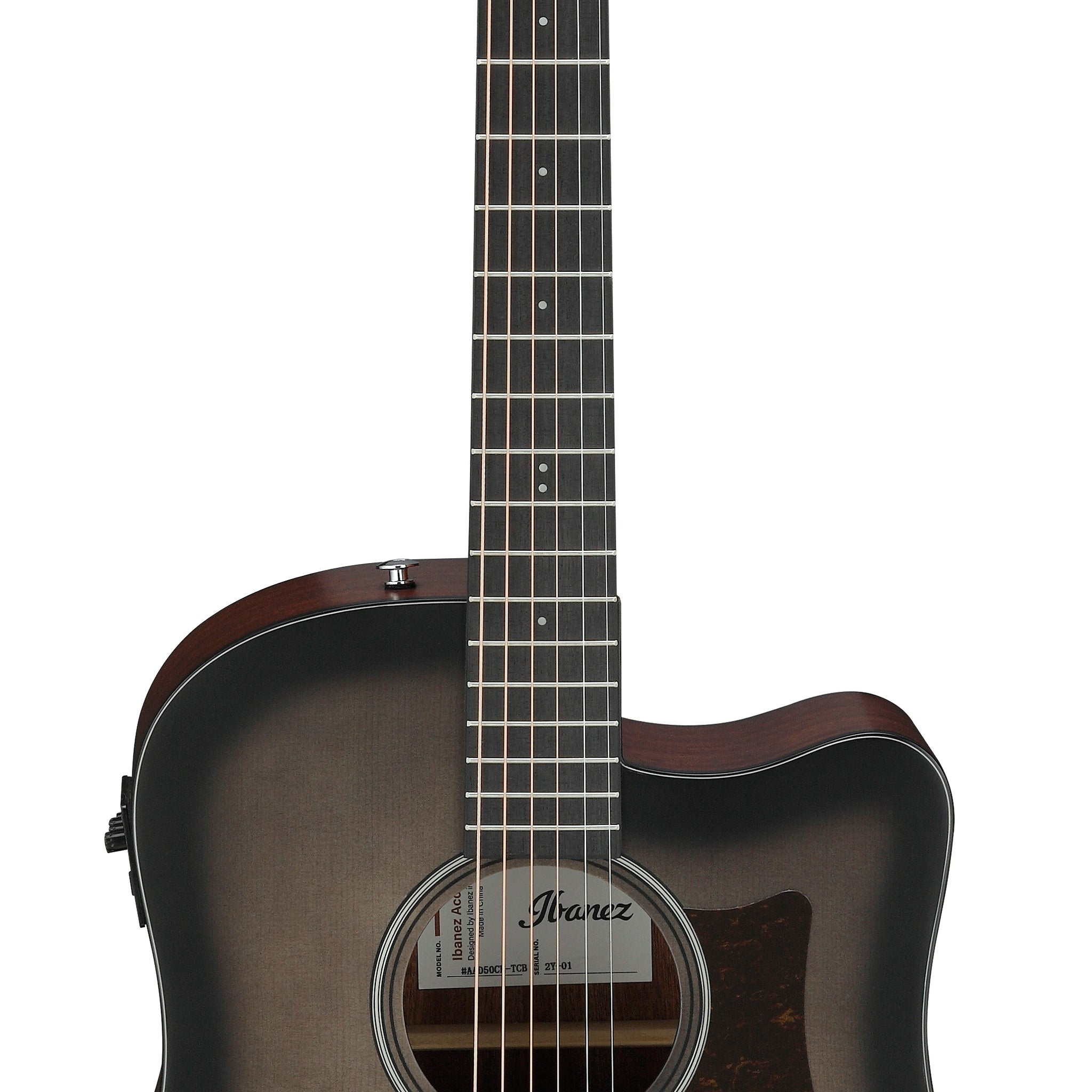 Ibanez AAD50CE TCB Guitarra Electroacústica Transparent Charcoal Burst Low Gloss 1
