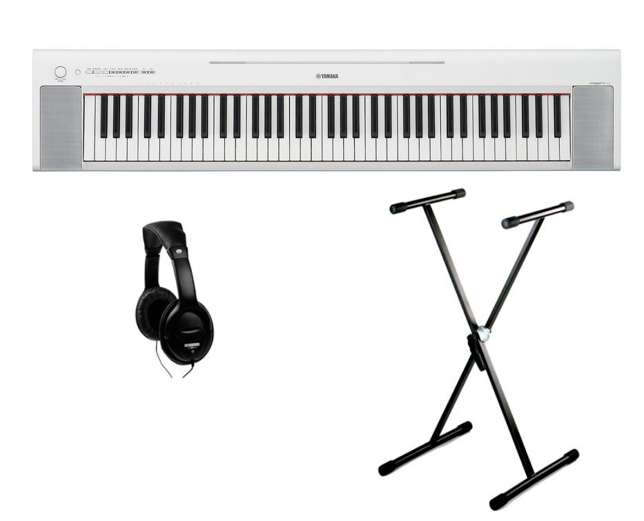 Yamaha -Pack- NP35WH Piano Digital Piaggero Blanco + Soporte Tijera y Auriculares 1