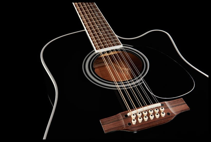 Takamine EF381SC Guitarra Electroacústica Dreadnought 12 Cuerdas Negra 14