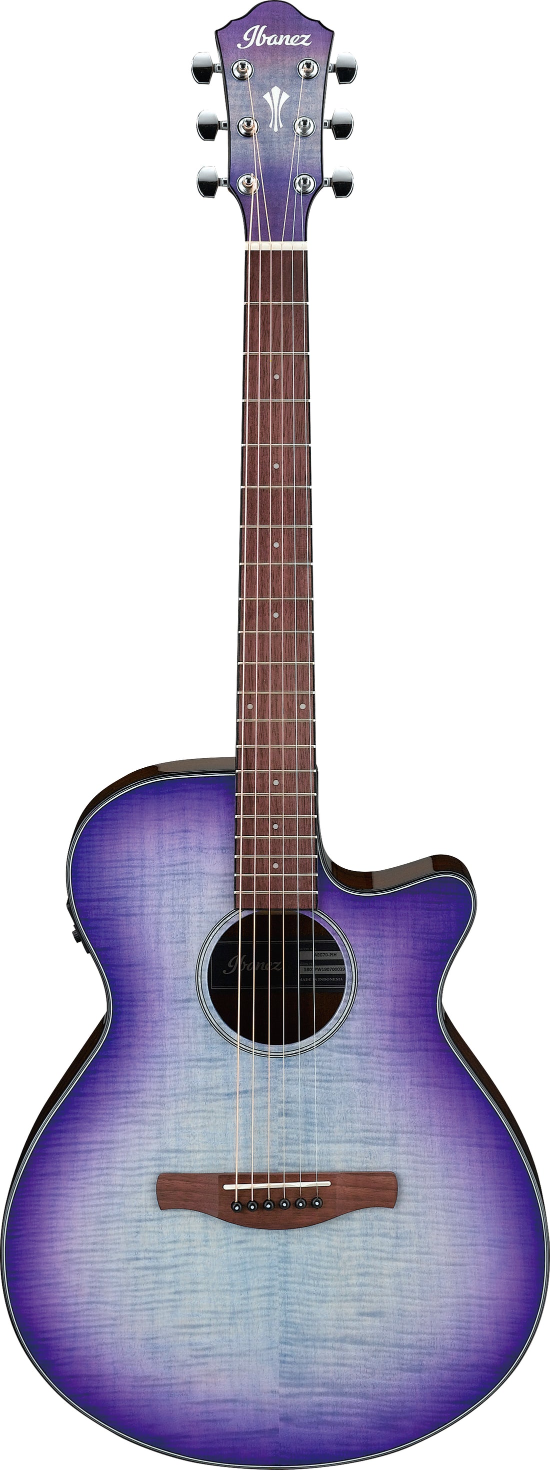 Ibanez AEG70 PIH Guitarra Electroacústica Purple Iris Burst High Gloss 1