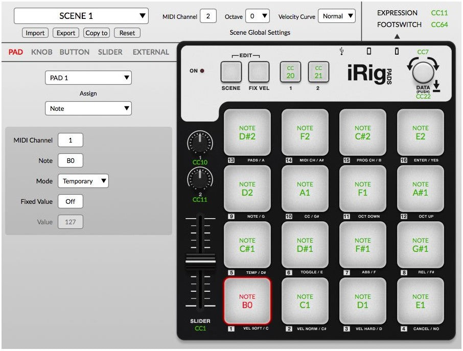 IK Multimedia iRIG Pads Controlador Midi 9