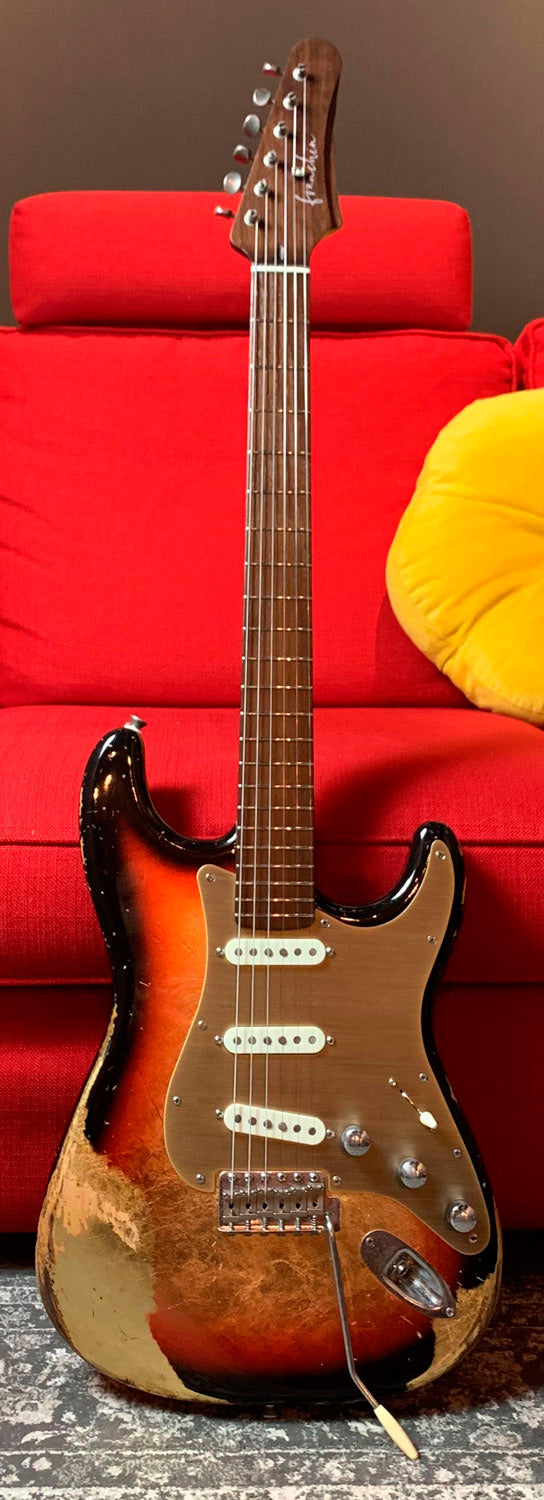 Franchin Guitars Mercury Over Leaf Relic RW Guitarra Eléctrica Sunburst 1