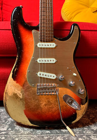 Franchin Guitars Mercury Over Leaf Relic RW Guitarra Eléctrica Sunburst 3