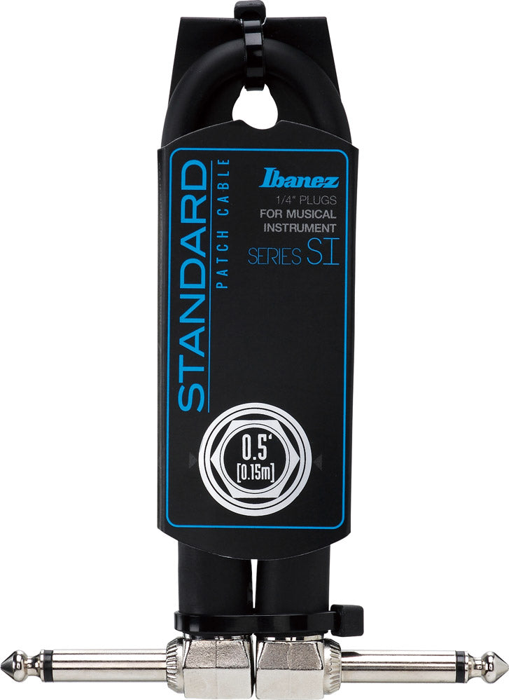 Ibanez SI05P Cable Patch Jack Angulado 15 cm Negro 1