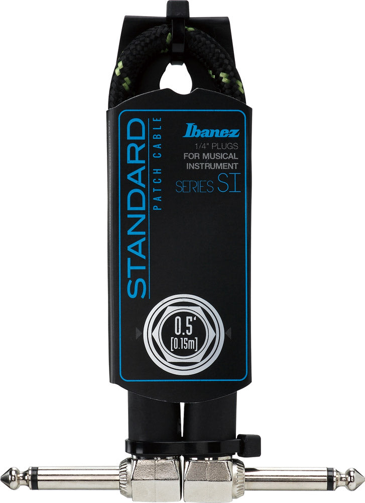 Ibanez SI05P-BG Cable Patch Jack Angulado 15 cm Black Green 1