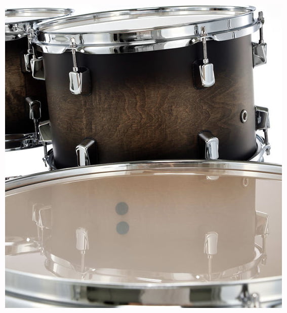 Pearl DMP905 C262 Decade Maple Batería Acústica con Herrajes Satin Black Burst 7