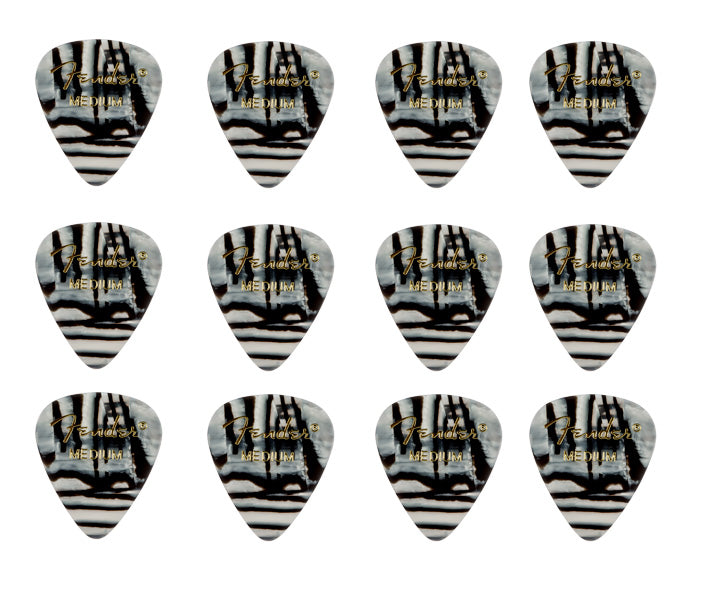 Fender 1980351202 351 Shape Premium Picks Pack de 12 Púas Medium Zebra 1