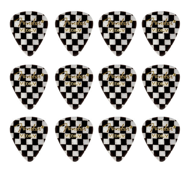 Fender 1980351302 351 Shape Premium Picks Pack 12 Púas Medium Checker 1