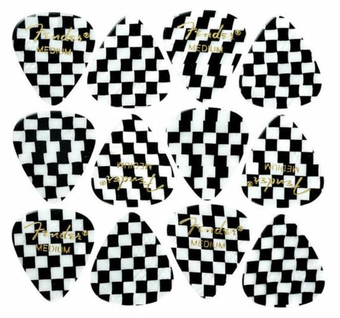 Fender 1980351302 351 Shape Premium Picks Pack 12 Púas Medium Checker 3