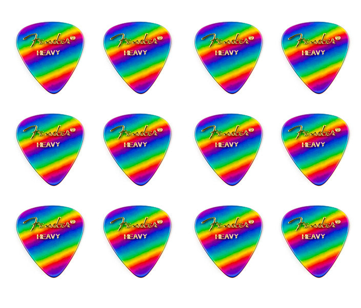 Fender 1980351103 351 Shape Premium Picks Pack 12 Púas Heavy Rainbow 1