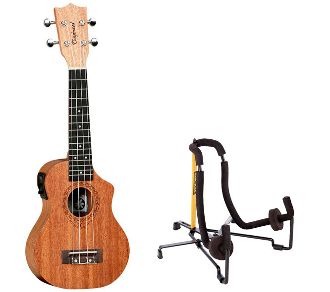 Tanglewood -Pack- TWT1CE Tiare Ukelele Electrificado Soprano con Soporte Hercules 1