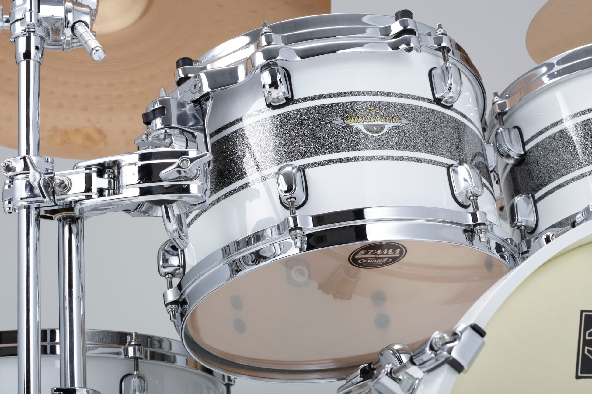 Tama MA42TZS SSR Starclassic Maple Batería Acústica Silver Snow Racing Stripe 3