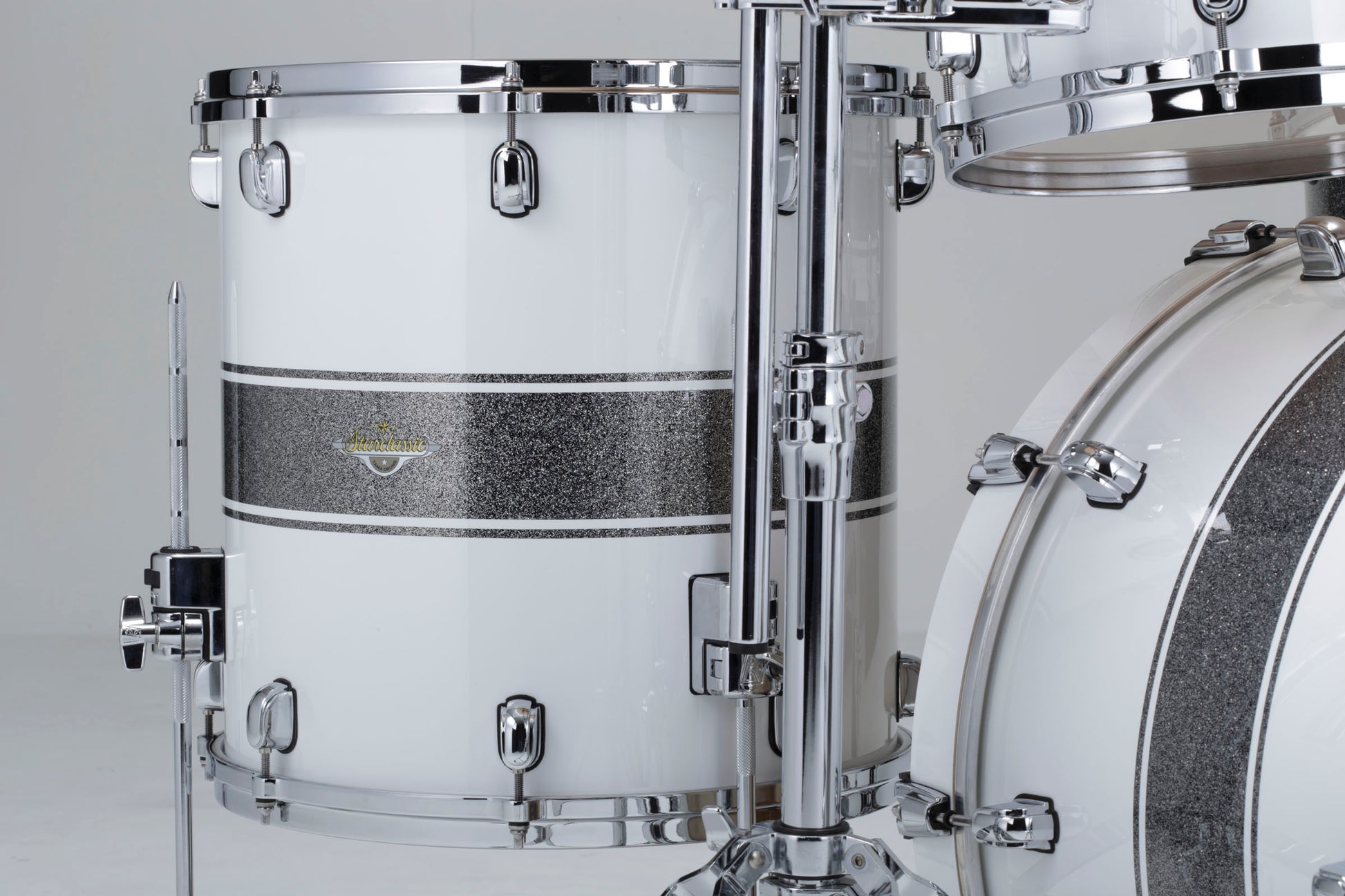 Tama MA42TZS SSR Starclassic Maple Batería Acústica Silver Snow Racing Stripe 5