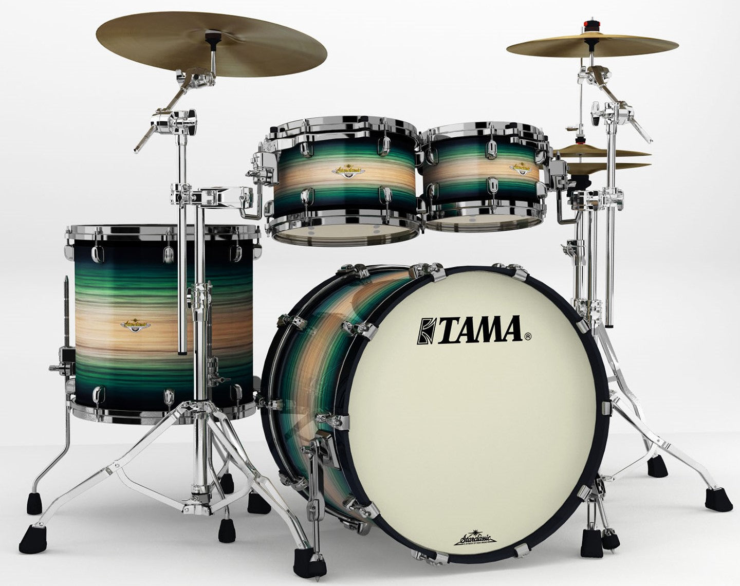 Tama ME42TZBS LEWB Starclassic Maple Batería Acústica Emerald Pacific Walnut Burst 1