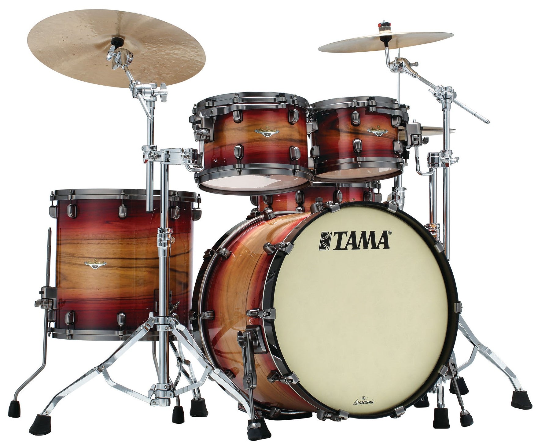 Tama ME42TZUS LRWB Starclassic Maple Batería Acústica Ruby Pacific Walnut Burst 1