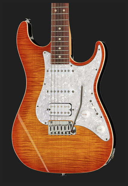 Suhr Standard Plus PF HAB Guitarra Eléctrica Trans Honey Amber Burst 5