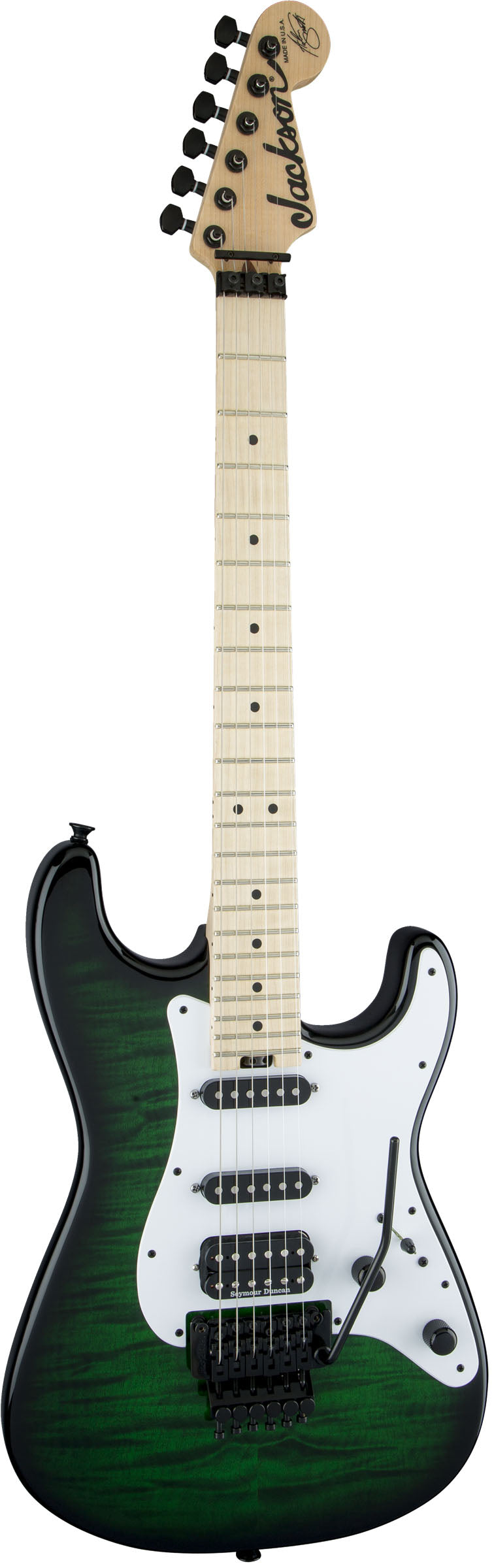 Jackson USA Signature Adrian Smith San Dimas SDQM MN Guitarra Eléctrica Transparent Green Burst 2