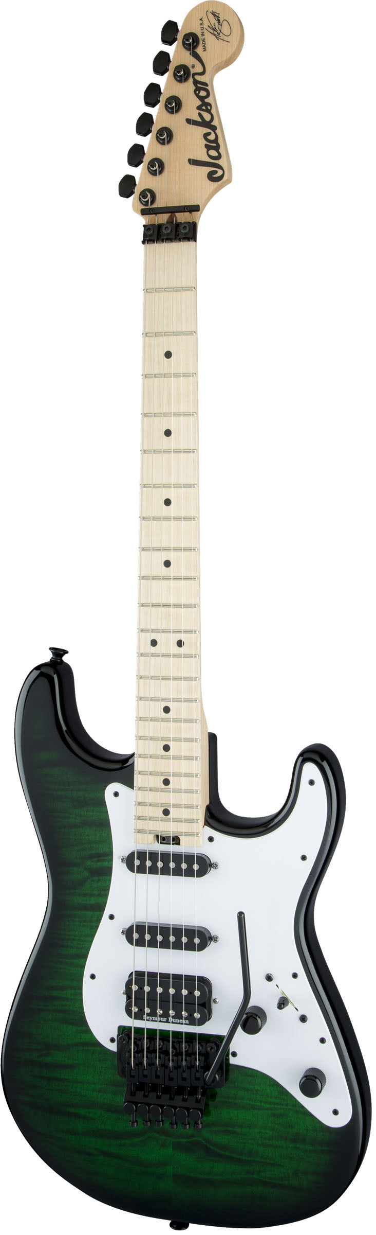 Jackson USA Signature Adrian Smith San Dimas SDQM MN Guitarra Eléctrica Transparent Green Burst 3