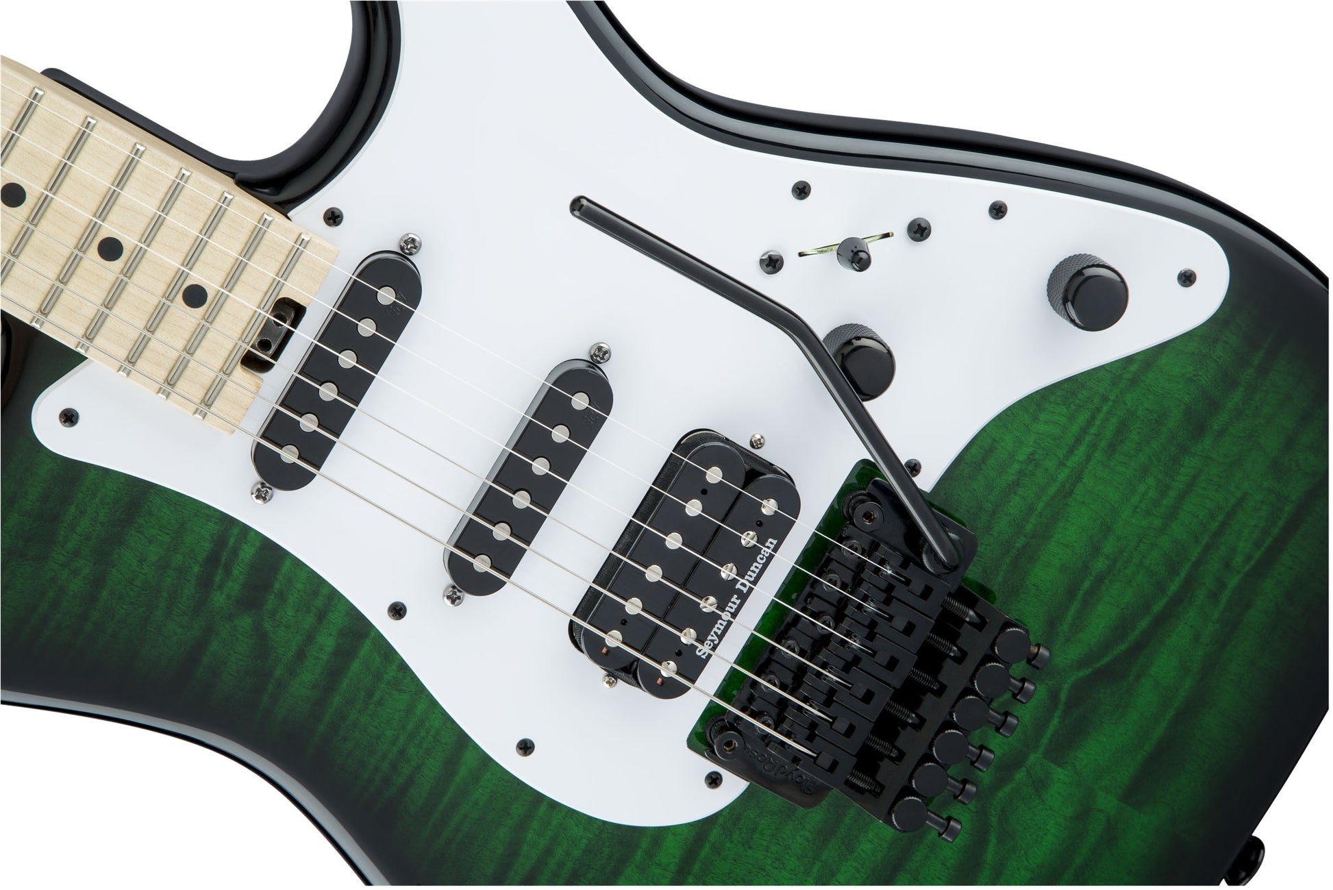 Jackson USA Signature Adrian Smith San Dimas SDQM MN Guitarra Eléctrica Transparent Green Burst 6