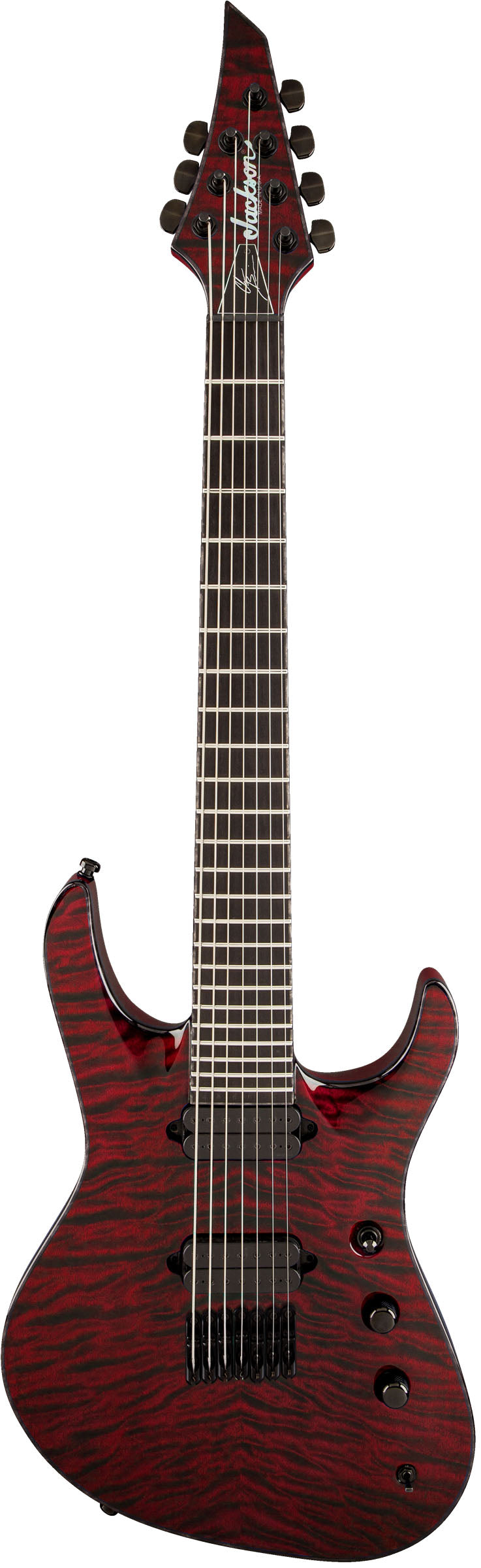 Jackson USA Chris Broderick Soloist HT7 EB Guitarra Eléctrica 7 Cuerdas Transparent Red 1