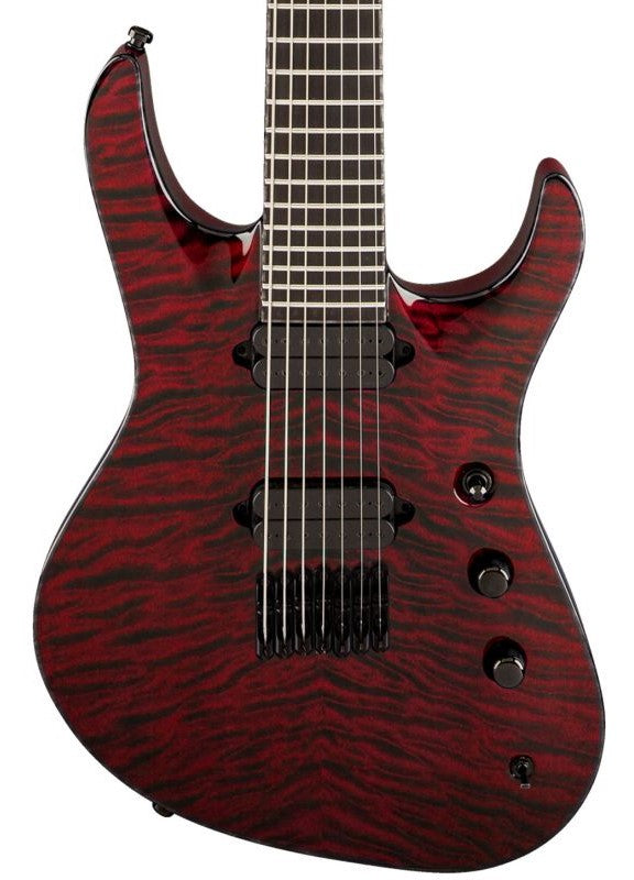 Jackson USA Chris Broderick Soloist HT7 EB Guitarra Eléctrica 7 Cuerdas Transparent Red 2