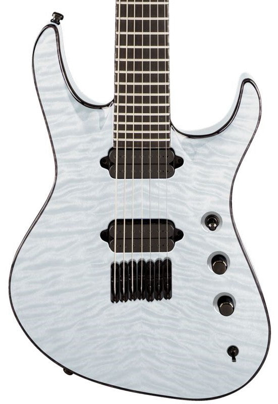 Jackson USA Chris Broderick Soloist HT7 EB Guitarra Eléctrica 7 Cuerdas Transparent White 2