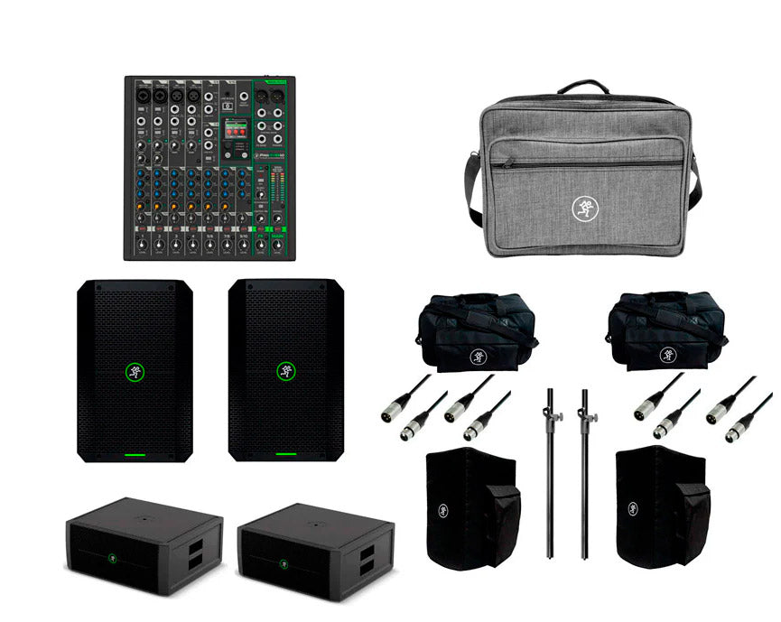MACKIE -PACK- PRO DUAL THUMP GO ALTAVOZ PA + SUBWOOFER THUMP SUB GO + MESA PROFX10 GO Y ACCESORIOS