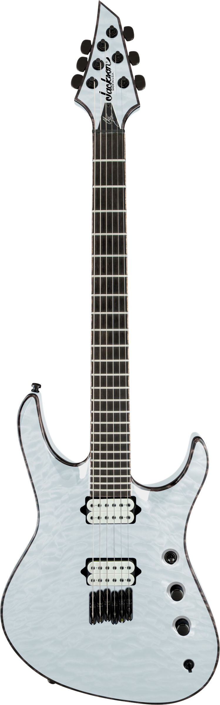 Jackson USA Signature Chris Broderick Soloist HT6 EB Guitarra Eléctrica Transparent White 1