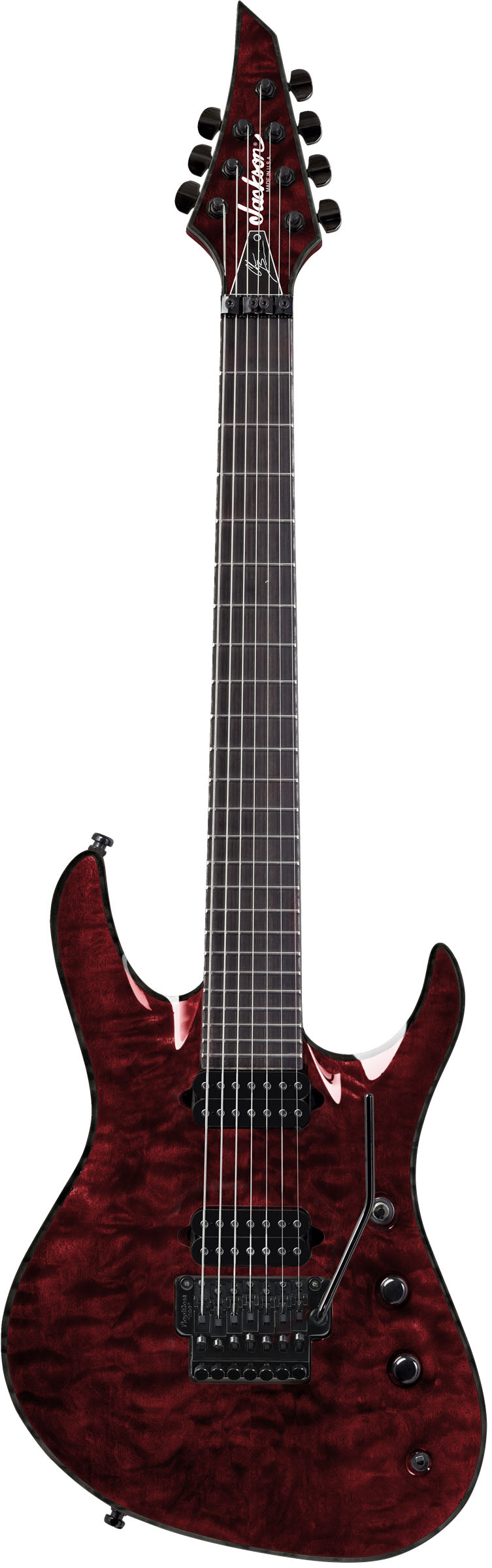 Jackson USA Chris Broderick Soloist 7 EB Guitarra Eléctrica 7 Cuerdas Transparent Red 1