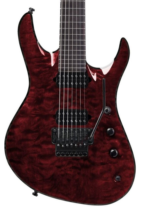 Jackson USA Chris Broderick Soloist 7 EB Guitarra Eléctrica 7 Cuerdas Transparent Red 2