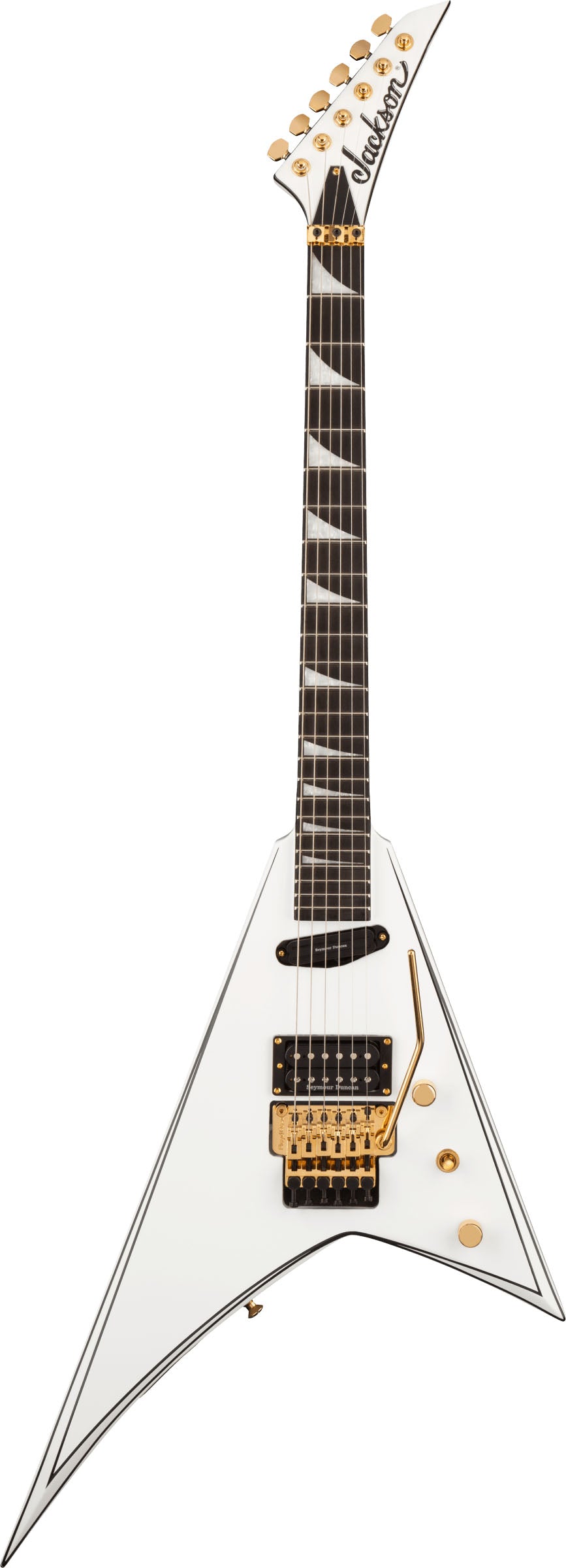 Jackson Concept Rhoads RR24 HS EB Guitarra Eléctrica White with Black Pinstripes 1