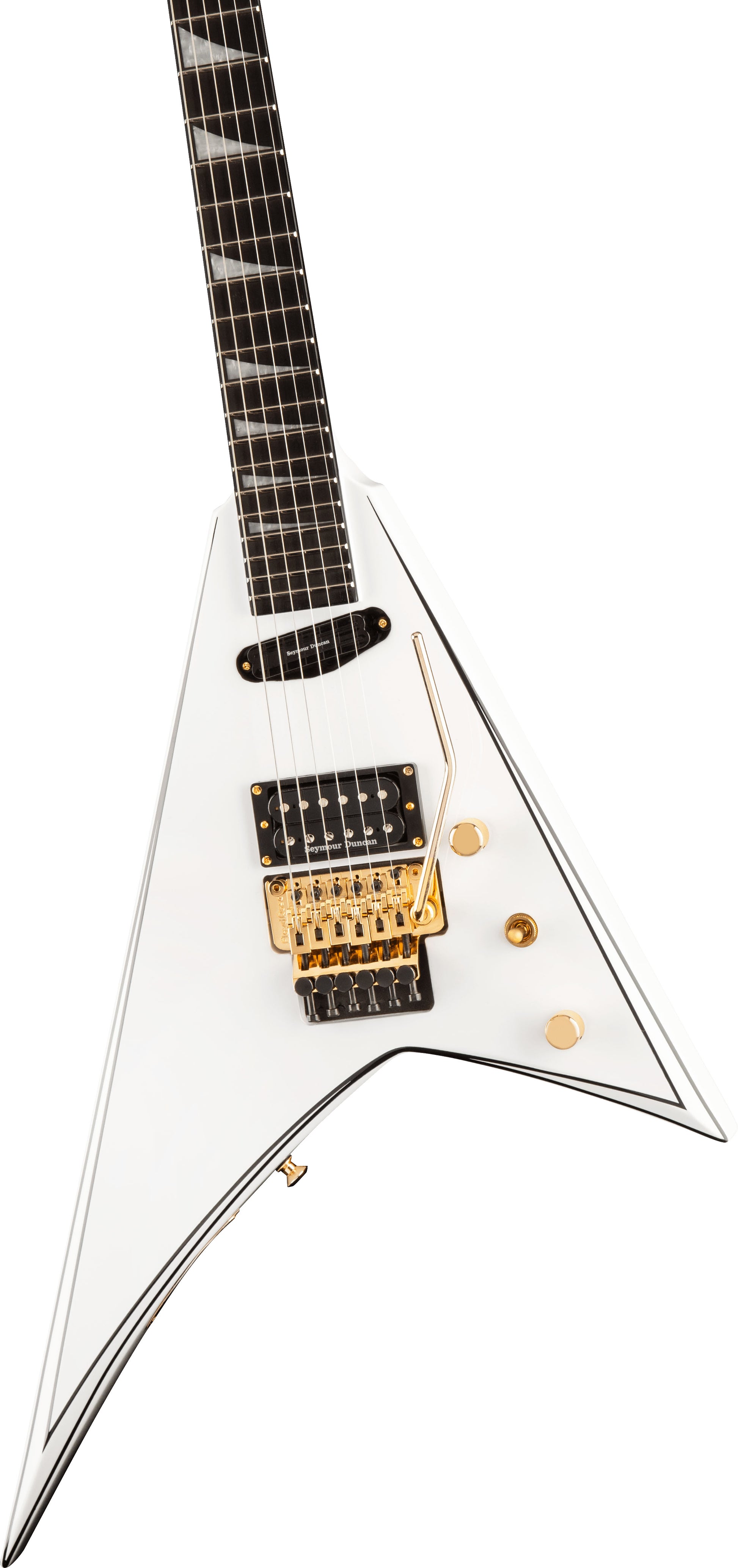 Jackson Concept Rhoads RR24 HS EB Guitarra Eléctrica White with Black Pinstripes 3