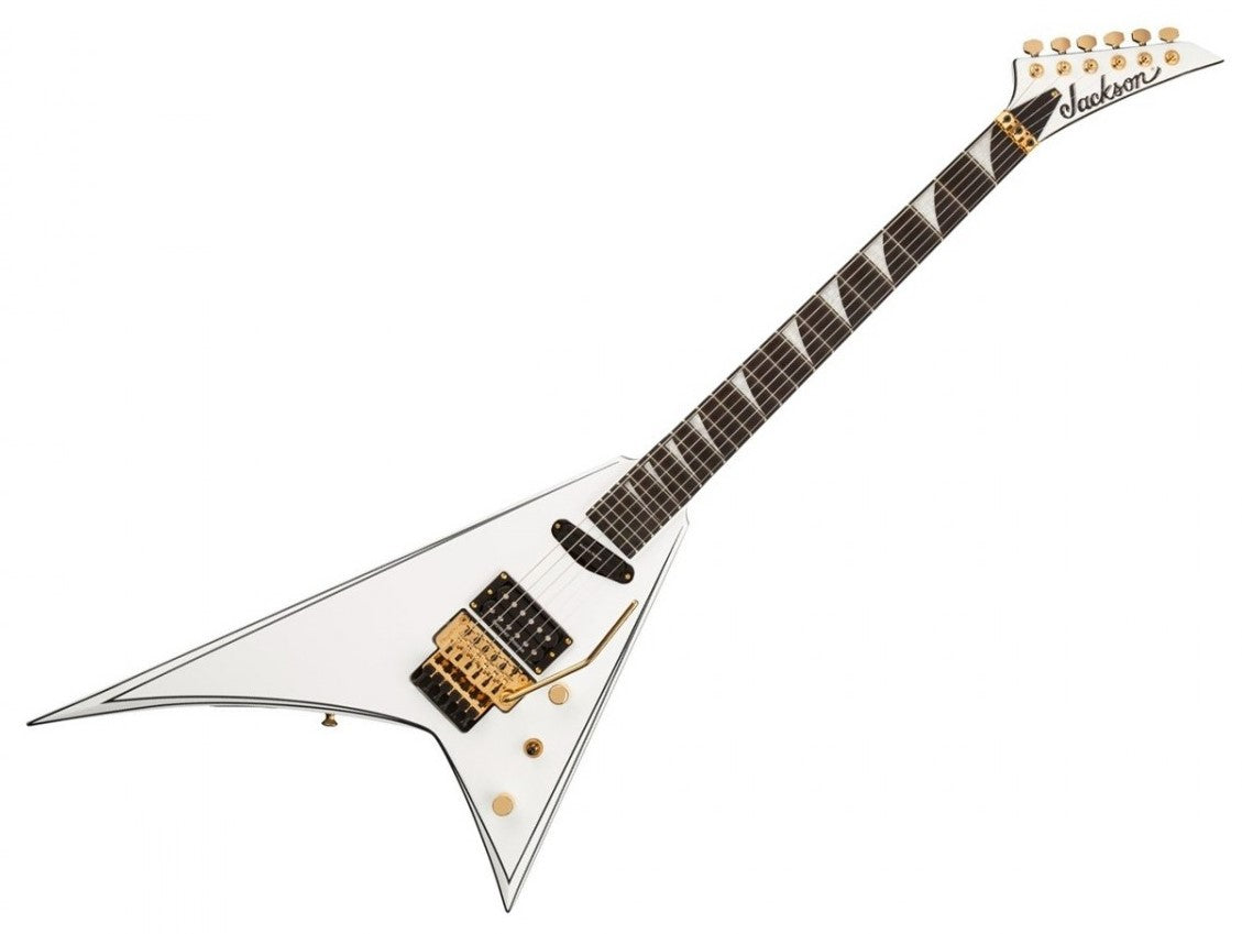 Jackson Concept Rhoads RR24 HS EB Guitarra Eléctrica White with Black Pinstripes 7