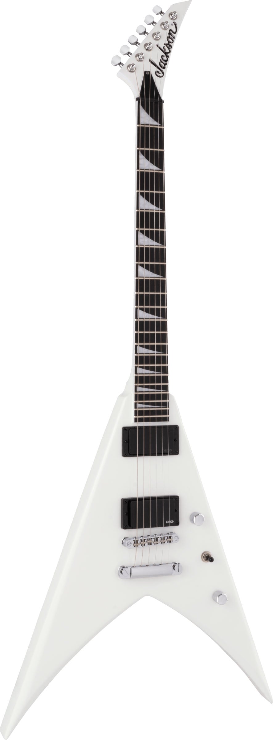 Jackson V型エレキギター ホワイト Jackson Pro King V KVTMG EB Guitarra Eléctrica Snow White