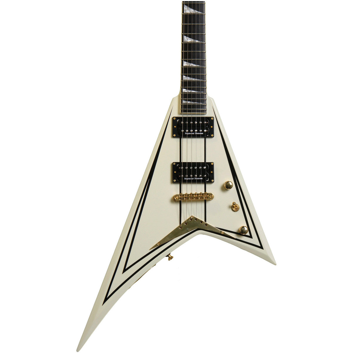 Jackson Pro Rhoads RRT-3 EB Guitarra Eléctrica Ivory with Black Pinstripes 3