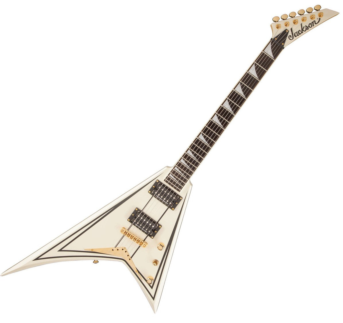 Jackson Pro Rhoads RRT-3 EB Guitarra Eléctrica Ivory with Black Pinstripes 9