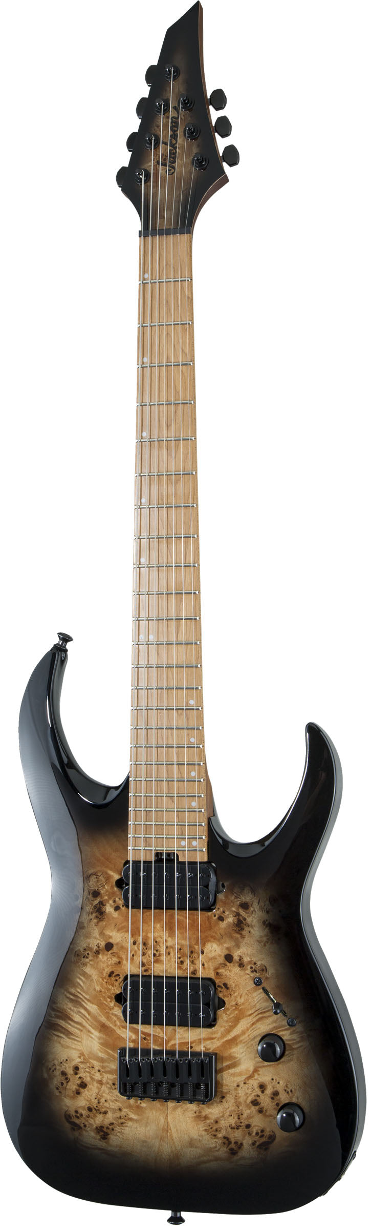 Jackson Pro Misha Mansoor Juggernaut HT7P CMN Guitarra Eléctrica 7 Cuerdas Black Burst Burl 3