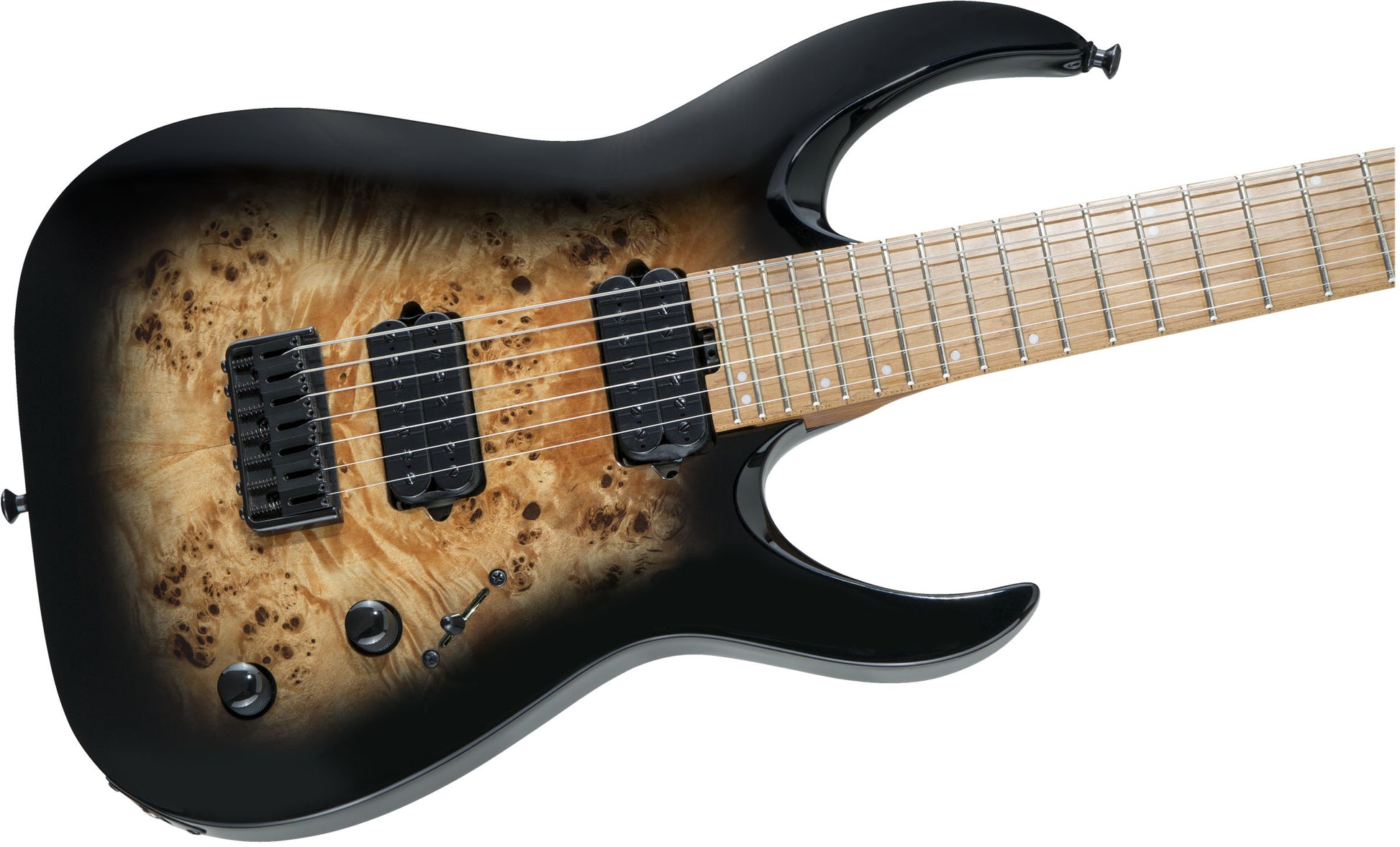 Jackson Pro Misha Mansoor Juggernaut HT7P CMN Guitarra Eléctrica 7 Cuerdas Black Burst Burl 5