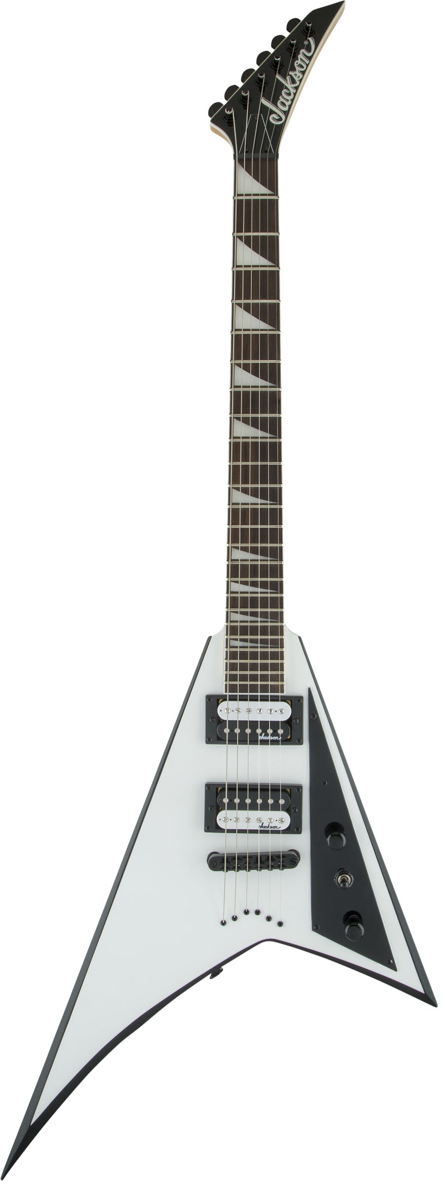 Jackson JS Rhoads JS32T AM Guitarra Eléctrica White with Black Bevels 1