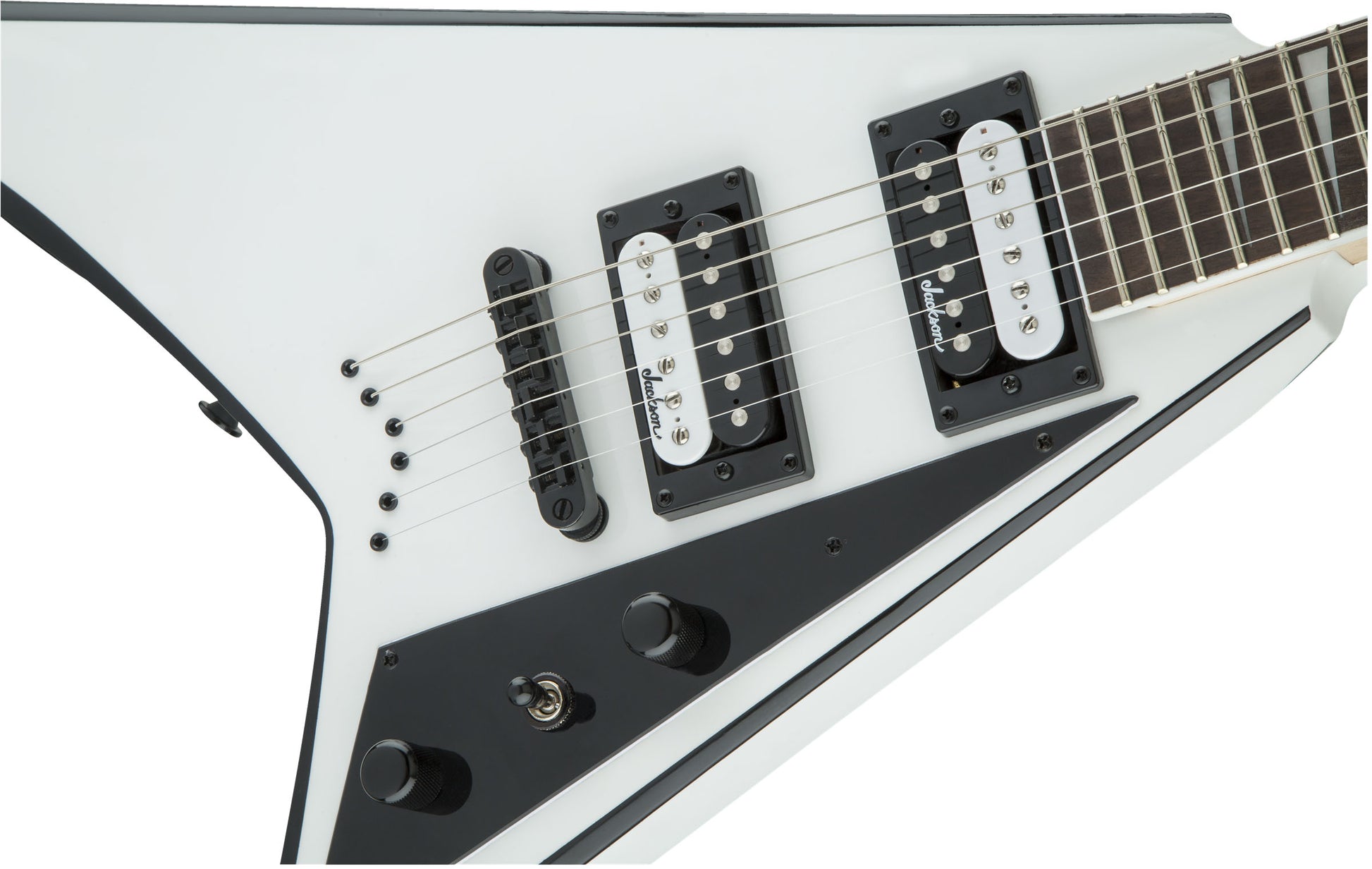 Jackson JS Rhoads JS32T AM Guitarra Eléctrica White with Black Bevels 6