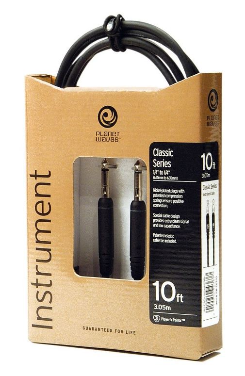 Planet Waves CGT10 Cable Guitarra 3 Metros 2 Jack Mono 2