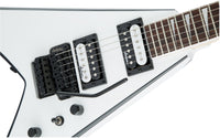 Jackson JS King V JS32 AM Guitarra Eléctrica White with Black Bevels 6