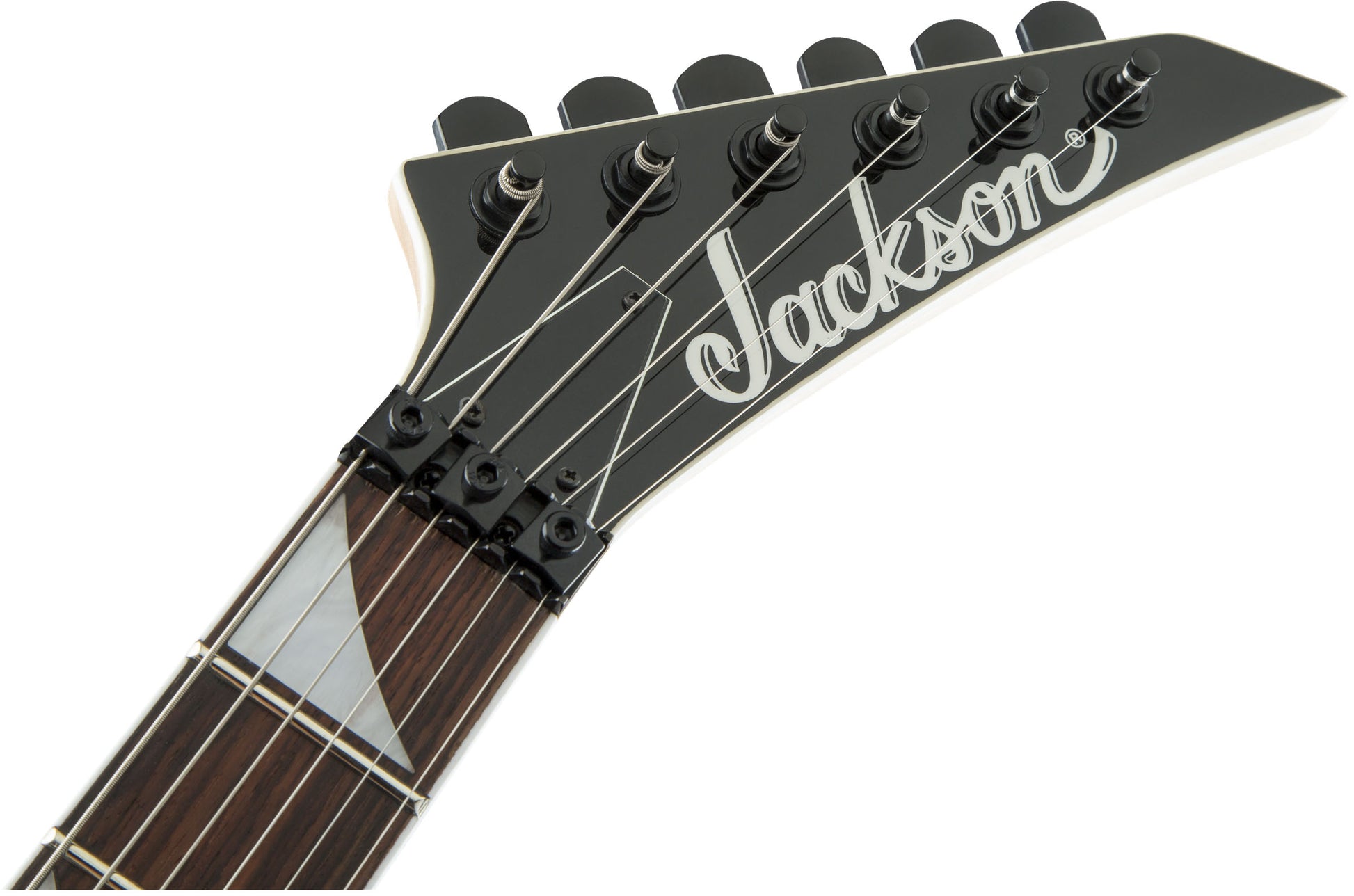 Jackson JS King V JS32 AM Guitarra Eléctrica White with Black Bevels 7