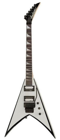 Jackson JS King V JS32 AM Guitarra Eléctrica White with Black Bevels 11