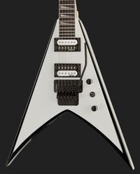 Jackson JS King V JS32 AM Guitarra Eléctrica White with Black Bevels 14