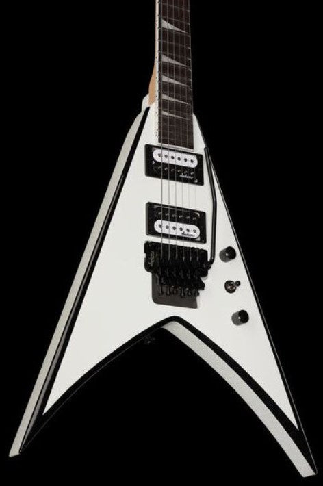 Jackson JS King V JS32 AM Guitarra Eléctrica White with Black Bevels 18