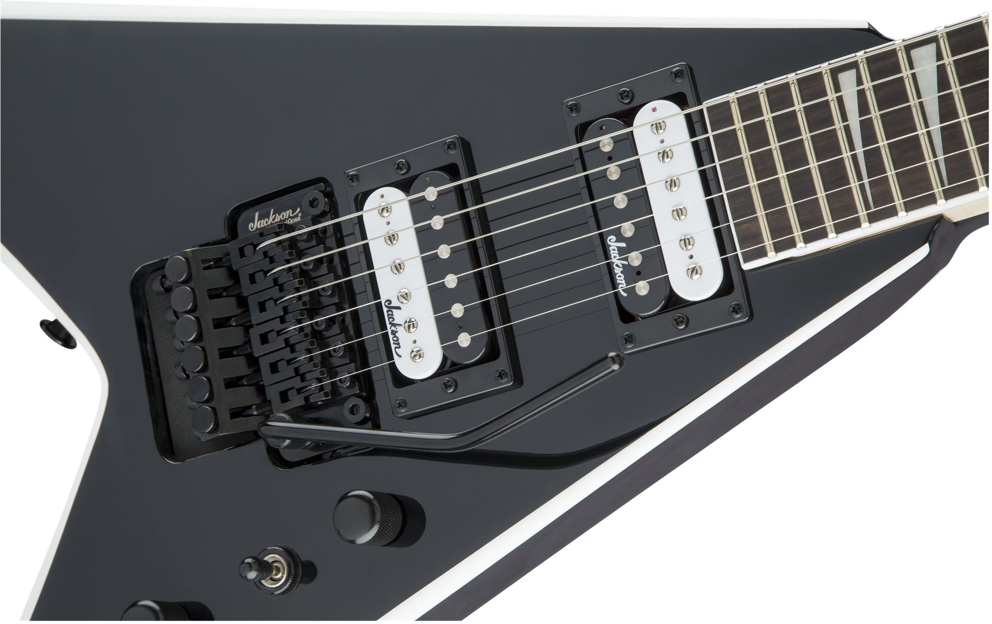 Jackson JS King V JS32 AM Guitarra Eléctrica Black with White Bevels 6