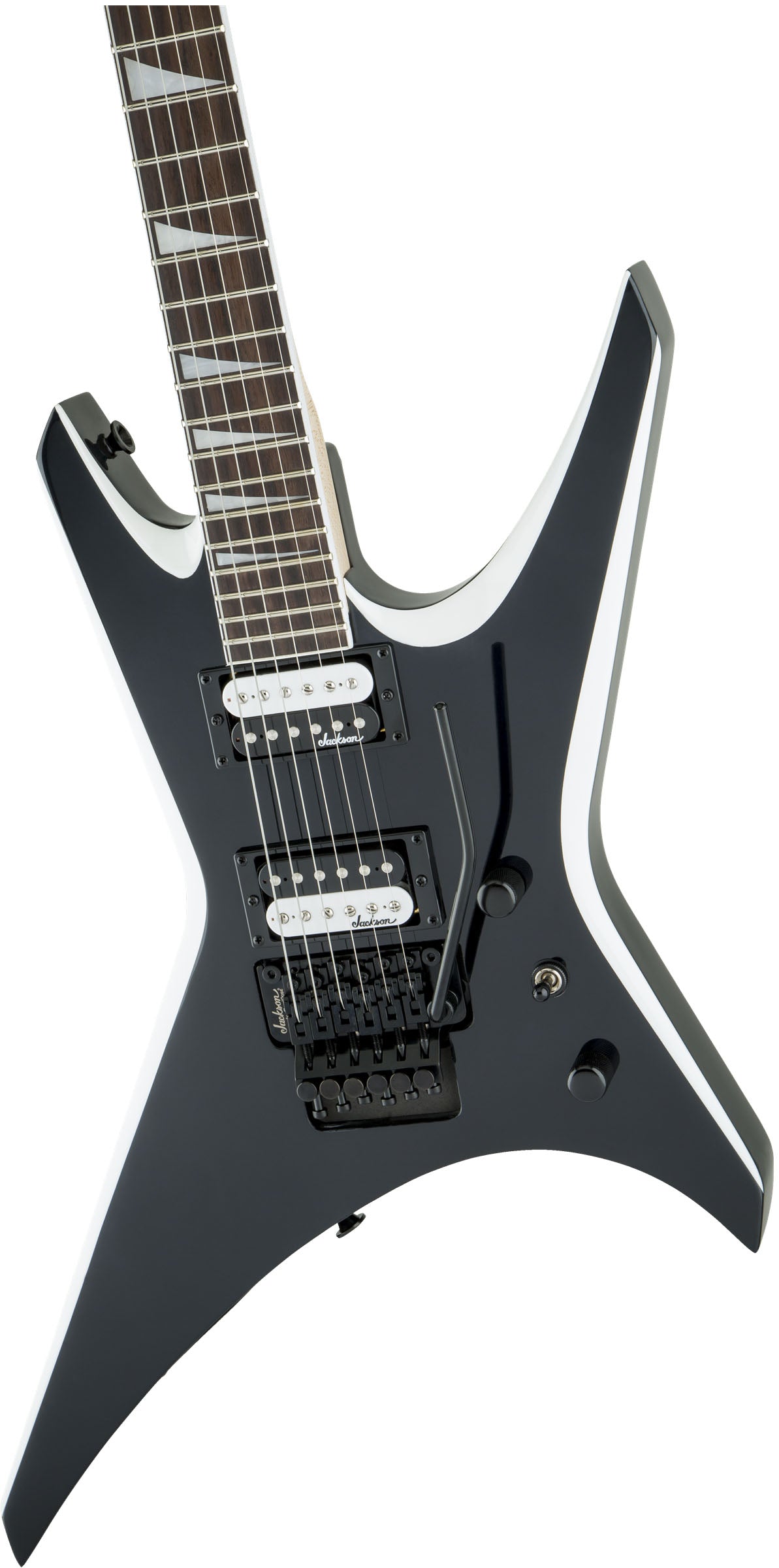 Jackson JS Warrior JS32 AM Guitarra Eléctrica Black with White Bevels 3