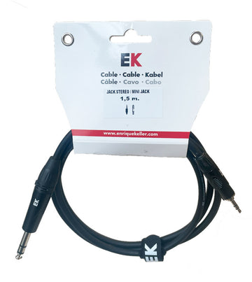 Auvisa PMJ00115 Cable Jack Estéreo a Minijack Estéreo 1.5 metros 1