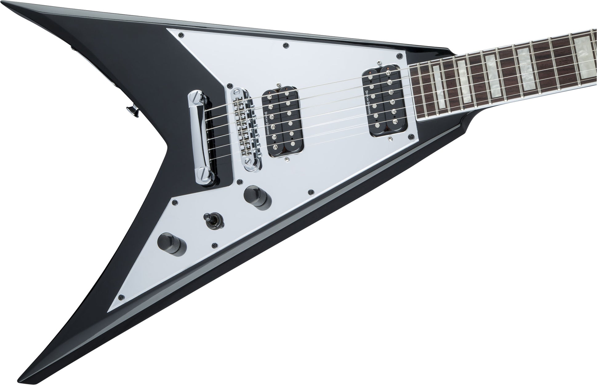 Jackson X Scott Ian King V KVXT IL Guitarra Eléctrica Gloss Black with Mirror Pickguard 5